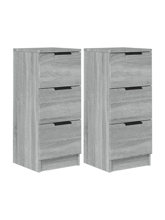 Cabinets Floor Grey 2pcs 30x30x70cm