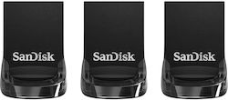 Sandisk Ultra Fit 3-pack 32GB USB 3.1 Stick Sch...