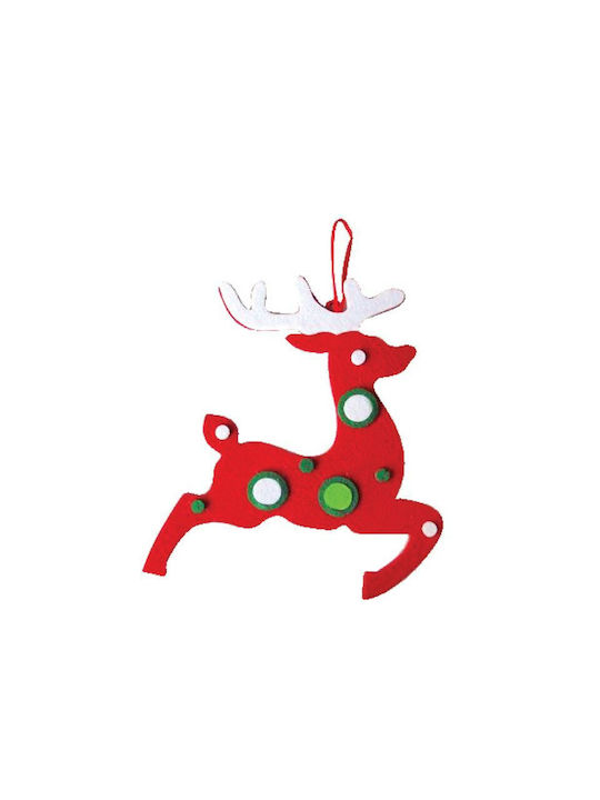 AGC Christmas Fabric Deer Ornament Red 24x20cm