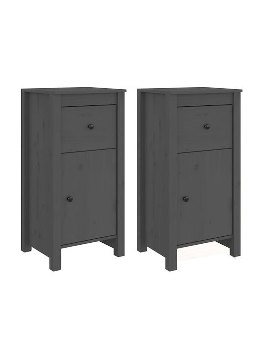 Cabinets Floor Grey 2pcs 40x35x80cm