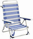 BigBuy Small Chair Beach Aluminium with High Back Blue
