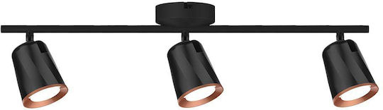 V-TAC Dreifach LED Warmes Weiß Spot in Schwarz Farbe