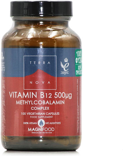 TerraNova Vitamin B12 Methylcobalamin Complex Vitamin for Nervous System Health 500mcg 100 veg. caps