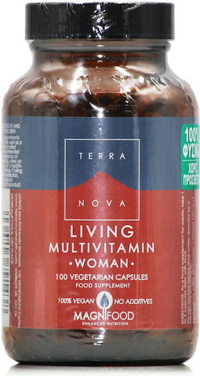 TerraNova Living Multivitamin Woman Πολυβιταμίνη για Ενέργεια, τα Μαλλιά & τo Δέρμα 100 φυτικές κάψουλες