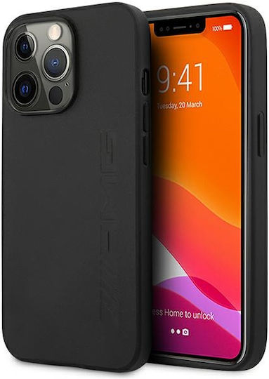 Mercedes-Benz Leather Hot Stamped Back Cover Leather Black (iPhone 14 Pro)