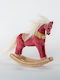Eurolamp Christmas Fabric Figure Horse Burgundy Height 31cm