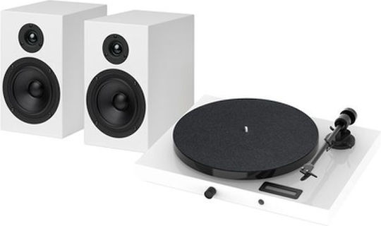 Pro-Ject Audio Juke Box E1 HiFi Set Plattenspieler mit Eingebaute Lautsprecher High Gloss White
