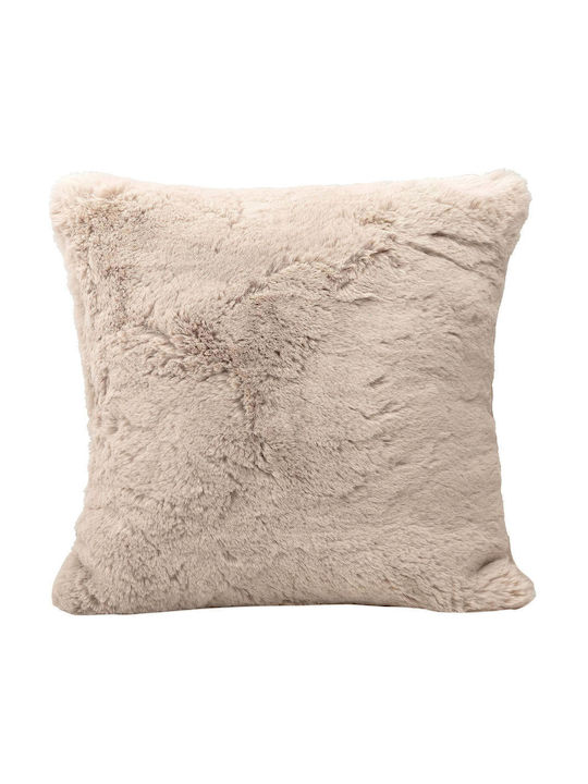Madi Μαξιλάρι Καναπέ Pelage από Γούνα Beige 45x45εκ.