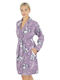 Women's sleep fleece robe purple W23