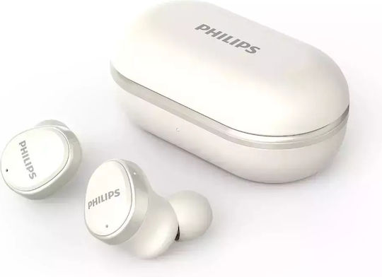 Philips TAT4556 In-ear Bluetooth Handsfree Ακουστικά με Αντοχή στον Ιδρώτα και Θήκη Φόρτισης Λευκά