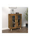 vidaXL Wohnzimmer Vitrine aus Spanplatte mit Verglasung Braune 69.5x34x90cm