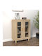 Wall Living Room Display Cabinet made of Particleboard with Glass Beige 69.5x34x90cm
