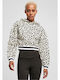 Cropped Women's Sweatshirt Hooded White Sand Leo