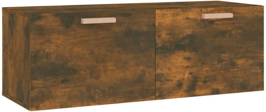 Wall-Mounted Living Room Cabinet made of Particle Board in Smoky Oak Colour 100x36.5x35cm