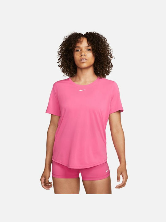 Nike Dri-Fit One Αθλητικό Γυναικείο T-shirt Φούξια