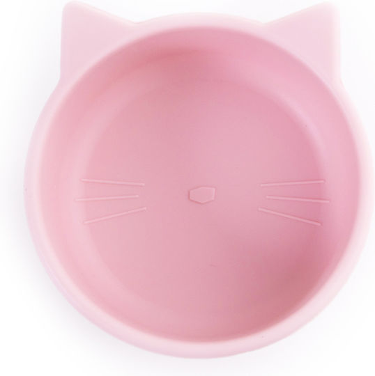 Baby Wise Baby Food Bowl Kitten made of Silicone Pink