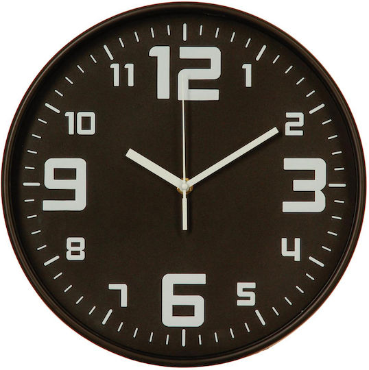 5Five Silent Wall Clock Plastic Black Ø30cm