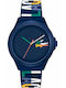 Lacoste Neocroc Ανδρικό Ρολόι 42mm Μπαταρίας με Μπλε Καουτσούκ Λουράκι
