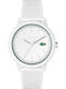 Lacoste Ανδρικό Ρολόι 42mm Μπαταρίας με Λευκό Καουτσούκ Λουράκι
