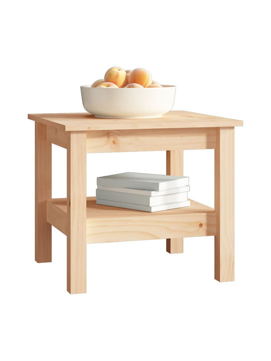 Square Solid Wood Side Table Natural L45xW45xH40cm