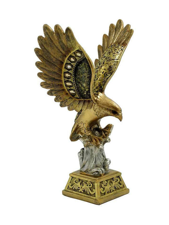 Royal Art Collection Dekorativ Vogel aus Polyresin Adler in Gold 19x19x34cm 1Stück