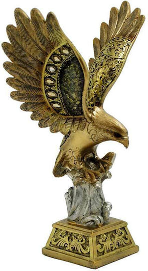 Royal Art Collection Dekorativ Vogel aus Polyresin Adler in Gold 19x19x34cm 1Stück