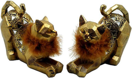 Royal Art Collection Set Pisici Decorative din Polirășină în Aur 17x7x13cm 2buc
