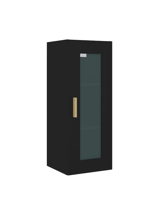 Kabinett Wand Schwarz 34.5x34x90cm