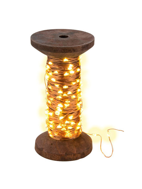 Goobay Yarn Spool Διακοσμητικό Φωτιστικό Γιρλάντα LED σε Καφέ Χρώμα