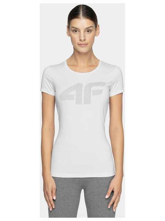 4F Damen Sportlich T-shirt Weiß