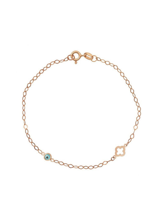 14K Rose gold bracelet with eye and cross BR37747R