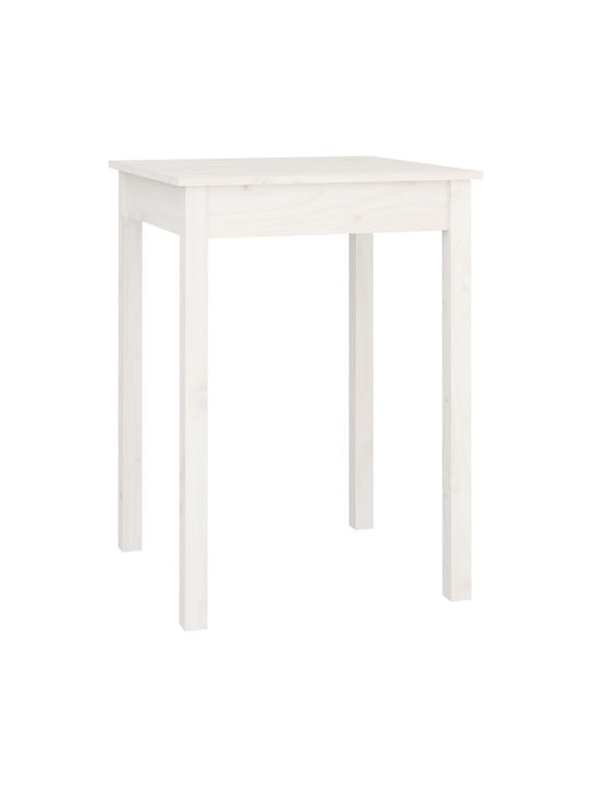 Square Table Kitchen from Solid Wood White 55x5...