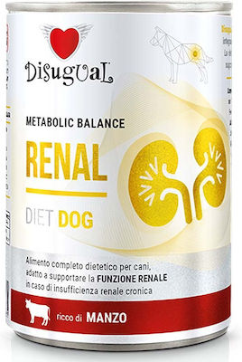 Disugual Renal Canned Wet Dog Food with Beef and Meat 1 x 400gr