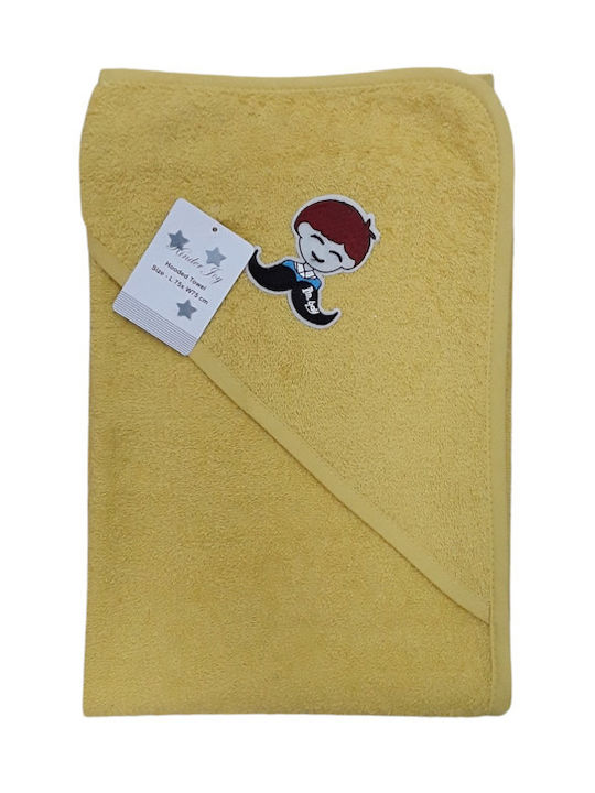 Beboulino Hooded Baby Bath Towel Its a Boy Yellow 70203530005
