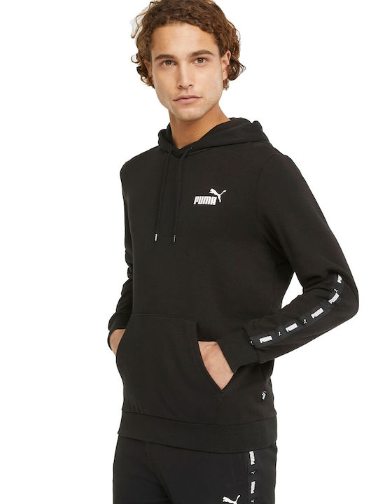 Puma Men's Sweatshirt with Hood and Pockets Black