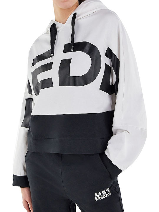 Γυναικείο Φούτερ με Κουκούλα White/Dark Blue