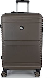 Rain Medium Travel Suitcase Hard Brown with 4 Wheels Height 65cm.