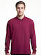 The Bostonians Men's Long Sleeve Polo Blouse Burgundy