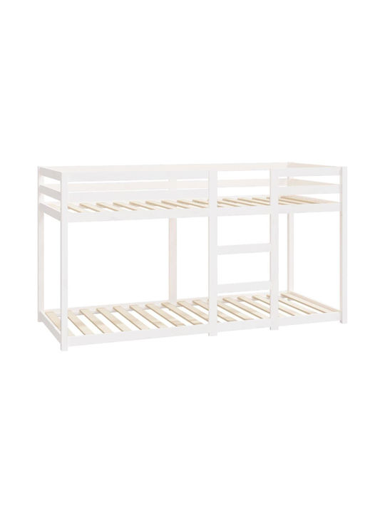 Kids Bed Bunk Single White for Mattress 80x200cm