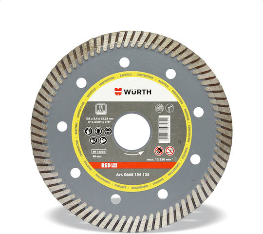 Wurth Red Line Δίσκος Κοπής Δομικών Υλικών 115mm