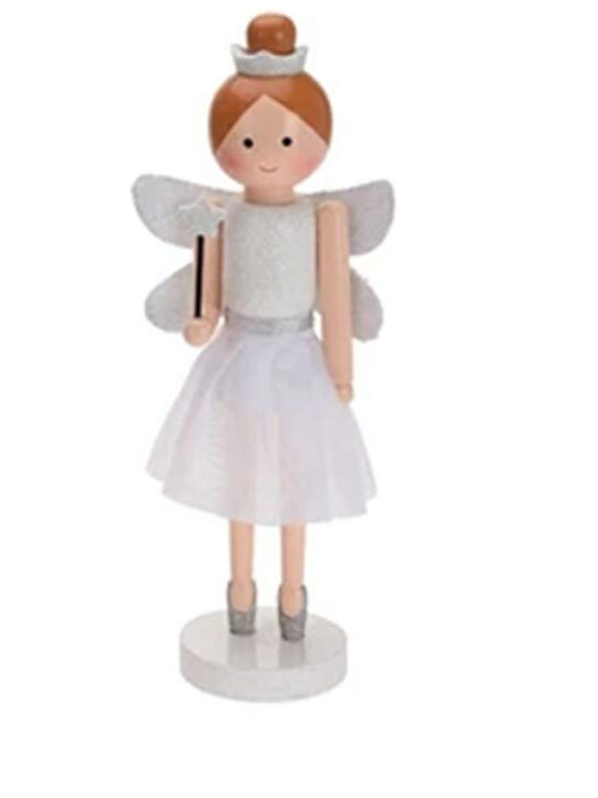 Weihnachtliche Holz Figur Cherub Weiß Höhe 55cm