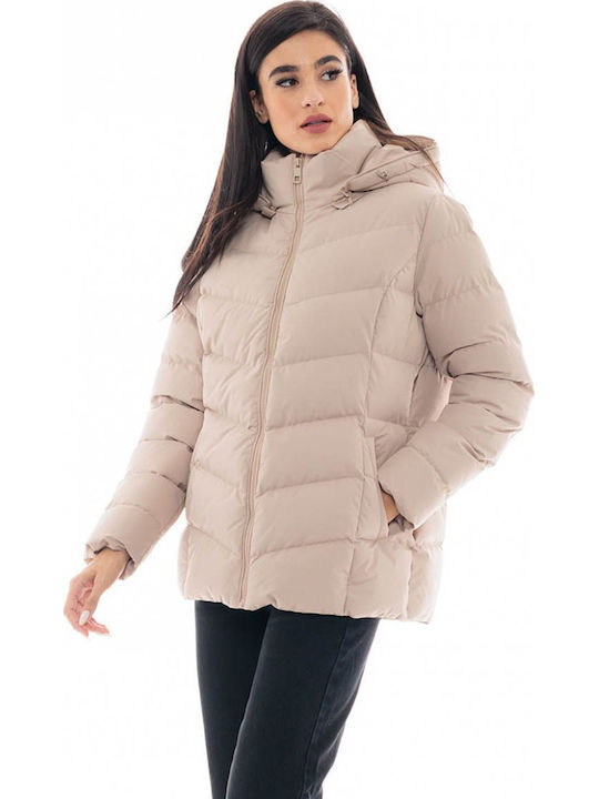 Short Puffer Beige Puffer Jacket Women's Splendid Women's