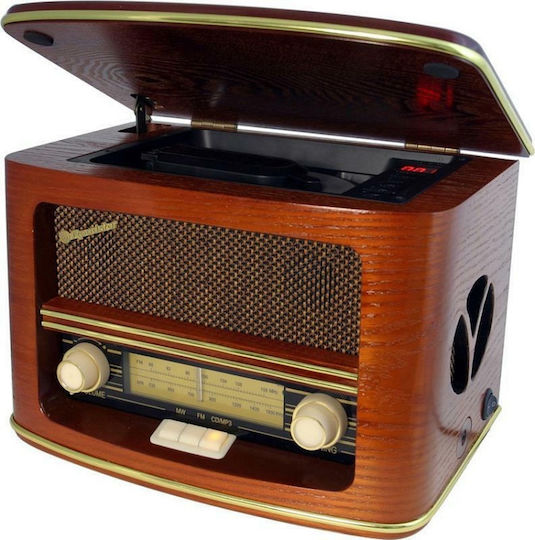 Roadstar Ηχοσύστημα 2.0 HRA-1500UEMP 1-32-1505 40W με CD Player και WiFi Wood