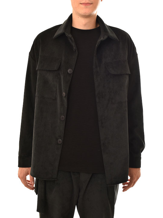 Μακρυμάνικo Overshirt Μαύρο
