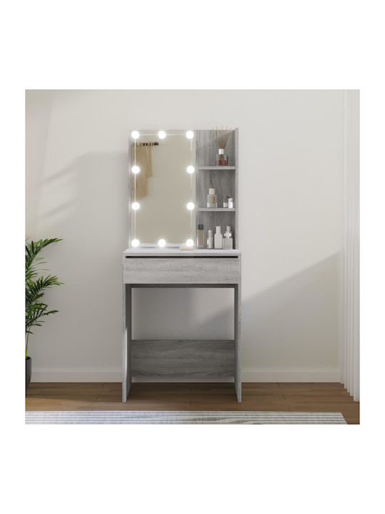 Floor-Standing Makeup Dressing Table Wooden Gre...