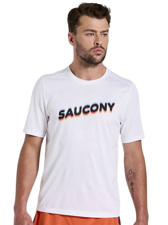 Saucony Stopwatch Tricou Alb
