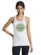 Women's Sleeveless T-shirt with Yoga - Pilates 30 print in white color