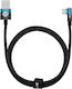 Baseus Angle (90°) / Braided USB 2.0 Cable USB-C male - USB-A male Μαύρο / Μπλε 1m (CAVP000421)