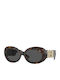 Versace Women's Sunglasses with Brown Tartaruga Horn-Rimmed Frame and Grey Lenses VE4426BU 108/87