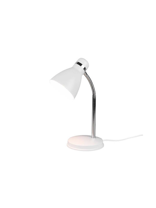Trio Lighting Harvey Bürobeleuchtung mit flexiblem Arm für E27 Lampen in Weiß Farbe